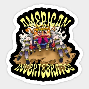 American Invertebrates trippy jumping spider logo Sticker